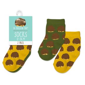 BABY SOKKEN BOSSCHE BOL - BABY SOKKEN GEEL/DOGROEN 12-24 MAANDEN