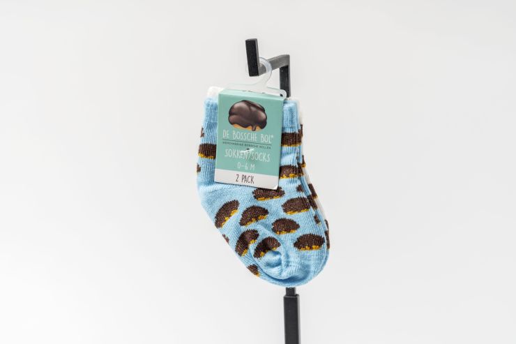 BABY SOKKEN BOSSCHE BOL - BABY SOKKEN WIT/BLAUW  0-6 MAANDEN